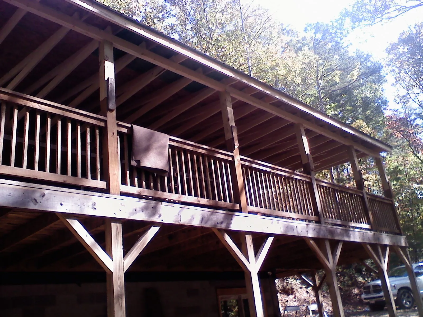 Timber framing under a new elevated porch and deck — Roof Leak Repair in Lattimore by Roofing Brothers